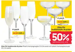 Glas för bubblande drycker