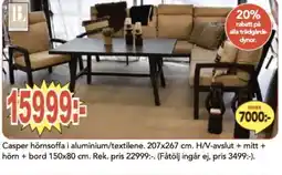 Bo Ohlsson Casper hörnsoffa i aluminium/textilene erbjuda