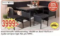 Bo Ohlsson Knock hörnsoffa i stål/konstrotting erbjuda