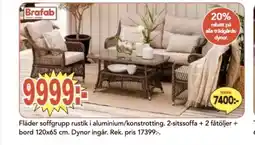 Bo Ohlsson Fläder soffgrupp rustik i aluminium/konstrotting erbjuda