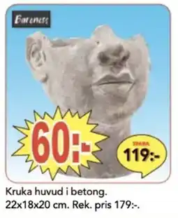 Bo Ohlsson Kruka huvud i betong erbjuda