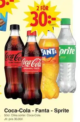 Matöppet Coca-Cola - Fanta - Sprite erbjuda