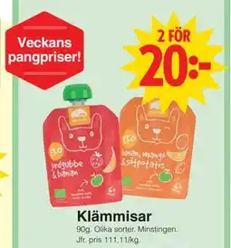 Matöppet Klämmisar erbjuda