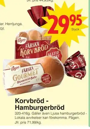Matöppet Korvbröd Hamburgerbröd erbjuda