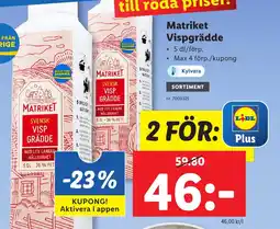 Lidl Matriket Vispgrädde erbjuda