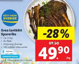 Lidl Svea lantkött Spareribs erbjuda