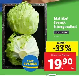 Lidl Matriket Svensk isbergssallad erbjuda