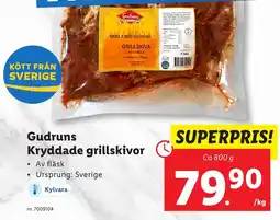 Lidl Gudruns Kryddade grillskivor erbjuda