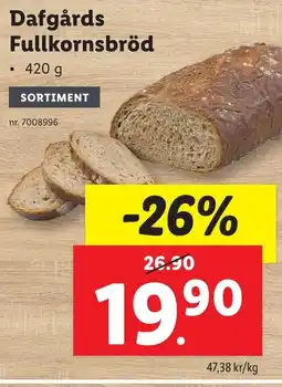 Lidl Dafgårds Fullkornsbröd erbjuda