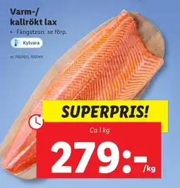 Lidl Varm-/ kallrökt lax erbjuda