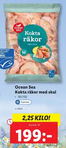 Lidl Ocean Sea Kokta räkor med skal erbjuda
