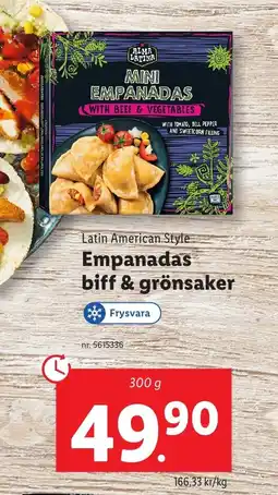 Lidl Latin American Style Empanadas biff & grönsaker erbjuda