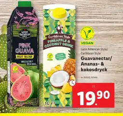 Lidl Latin American Style/ Caribbean Style Guavanectar/ Ananas- & kokosdryck erbjuda