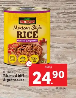 Lidl EL TEQUITO Ris med biff & grönsaker erbjuda