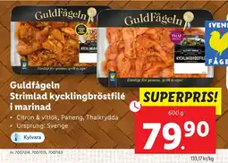 Lidl Guldfågeln Strimlad kycklingbröstfilé i i marinad erbjuda