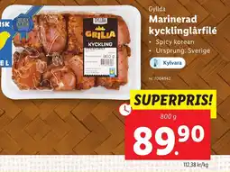 Lidl GYLLDA Marinerad kycklinglårfilé erbjuda