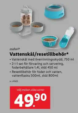 Lidl ZOOFARI Vattenskål/resetillbehör erbjuda