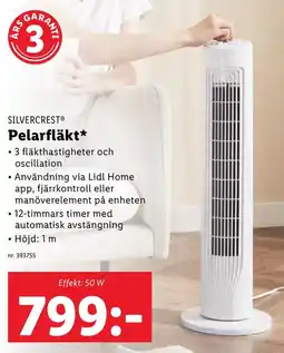 Lidl SILVERCREST® Pelarfläkt erbjuda