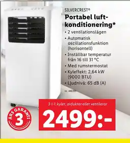 Lidl SILVERCRESTⓇ Portabel luft- konditionering erbjuda