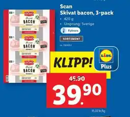 Lidl Scan skivat bacon 3-pack erbjuda