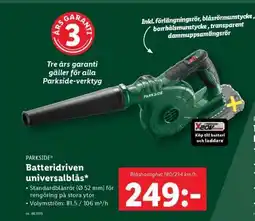 Lidl PARKSIDE Batteridriven universalblås erbjuda