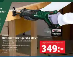 Lidl PARKSIDE Batteridriven tigersåg 20 V erbjuda