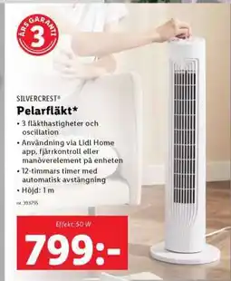 Lidl SILVERCREST Pelarfläkt erbjuda