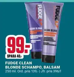 ÖoB Fudge Clean Blonde Schampo, Balsam erbjuda