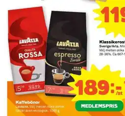 Stora Coop Kaffebönor Lavazza erbjuda