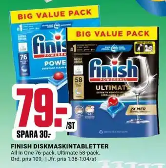 ÖoB FINISH DISKMASKINTABLETTER erbjuda