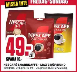ÖoB NESCAFÉ SNABBKAFFE erbjuda