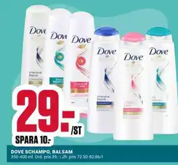 ÖoB Dove Schampo, Balsam erbjuda