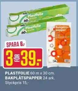 ÖoB PLASTFOLIE & BAKPLÅTSPAPPER erbjuda