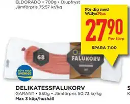 Willys DELIKATESSFALUKORV erbjuda