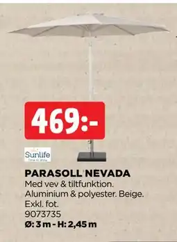 Jem&Fix PARASOLL NEVADA erbjuda