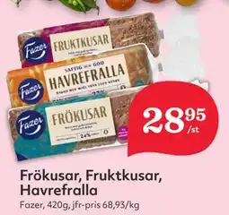 Hemköp Frökusar, Fruktkusar, Havrefralla erbjuda