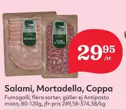 Salami, Mortadella, Coppa