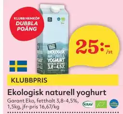 Hemköp Ekologisk naturell yoghurt erbjuda