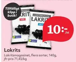 Hemköp Lakrits erbjuda