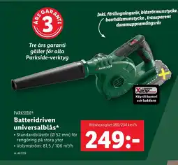Lidl PARKSIDE® Batteridriven universalblås erbjuda