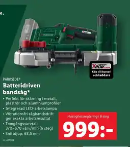 Lidl PARKSIDE® Batteridriven bandsåg erbjuda