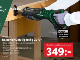Lidl PARKSIDE® Batteridriven tigersåg 20 V erbjuda