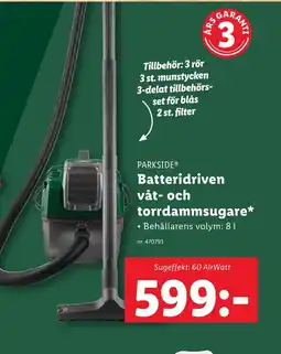 Lidl PARKSIDE® Batteridriven våt- och torrdammsugare erbjuda
