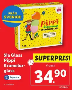Lidl Sia Glass Pippi Krumelur- glass erbjuda