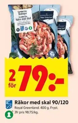 ICA Kvantum Räkor med skal 90/120 erbjuda