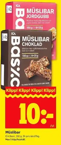 ICA Kvantum ICA Müslibar erbjuda