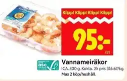 ICA Kvantum ICA Vannameiräkor erbjuda