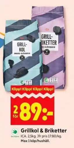 ICA Kvantum ICA Grillkol & briketter erbjuda