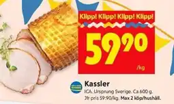 ICA Kvantum ICA Kassler erbjuda
