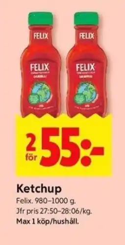 ICA Kvantum FELIX Ketchup erbjuda